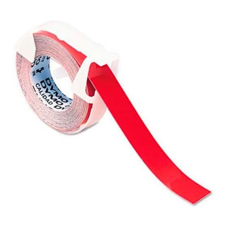 Dymo DYMO Self-Adhesive Glossy Labeling Tape for Embossers, 3/8" x 9-3/4' Roll, Red 520102